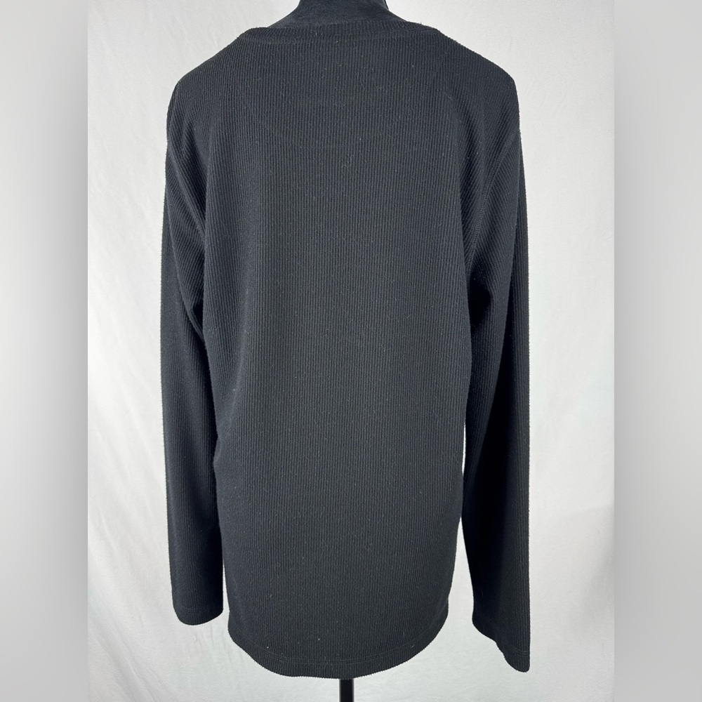 Eddie Bauer Black Long Sleeve Waffle Knit Thermal Sleep Shirt - Picture 3 of 7